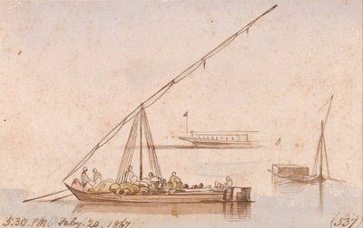 Boats on the Nile by Edward Lear